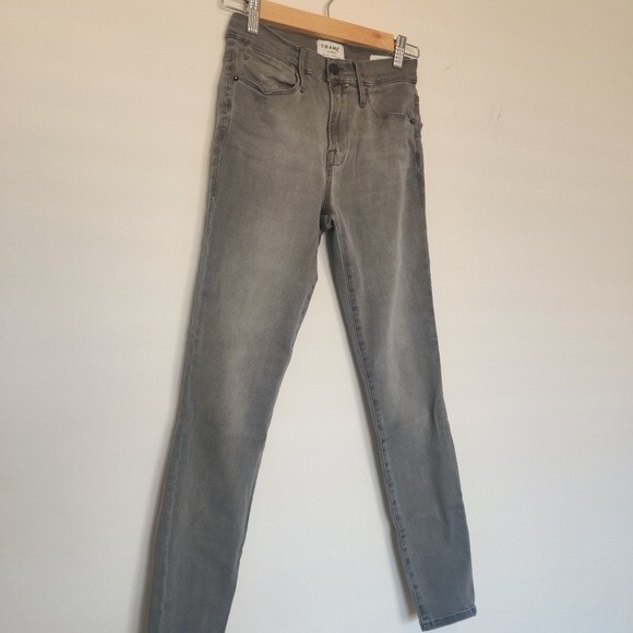 FRAME Denim Le High Ankle Skinny Jeans In Gray size 26 - Picture 3 of 9